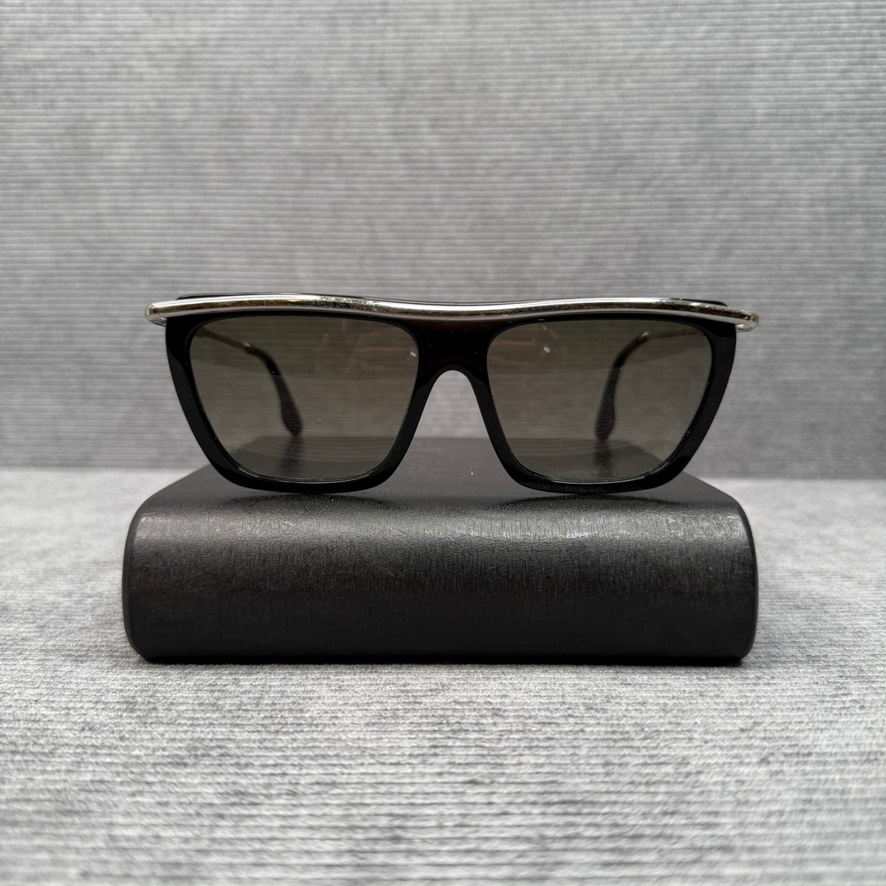 Victoria Beckham VBS94 C1 Y2k Sunglasses Black Silver Square Frame 56-15-140